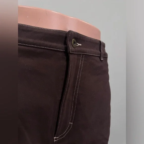 MAEVE Anthropologie Curve Cuddle Pants Dark Brown Ballon Barrel Leg Size 4 - Picture 5 of 8